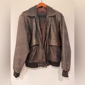 Roundtree & Yorke Vintage Dark Brown Bomber Jacket